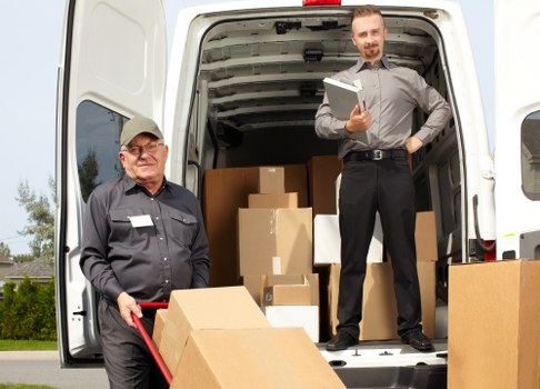 Local removal van helping with furniture transport in Upper Clapton