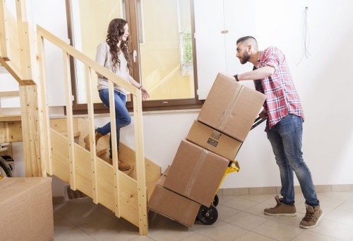 Careful loading of household furniture for a local move