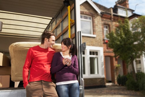 Local moving team handling belongings carefully